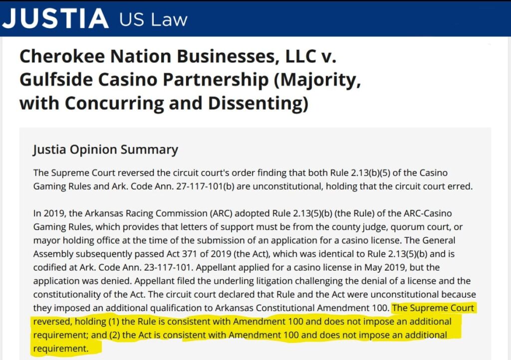 Justia Summary of CNB, LLC v. Gulfside Casino Partnership