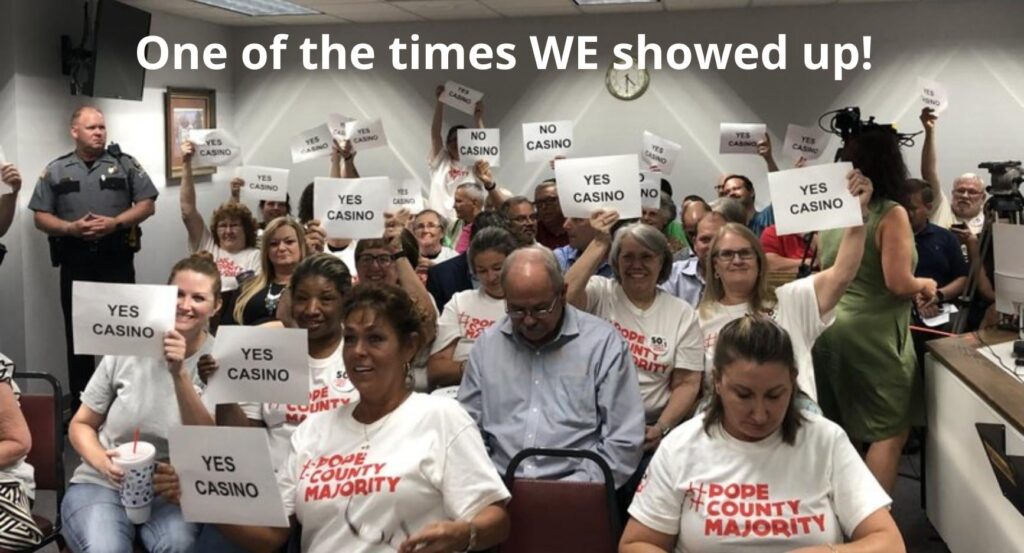 One of the times we clearly overwhelmed the opposition and there were even more of us outside the doors! Yes Casino!