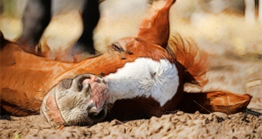 adapted from an image of a sleeping - not dead - horse